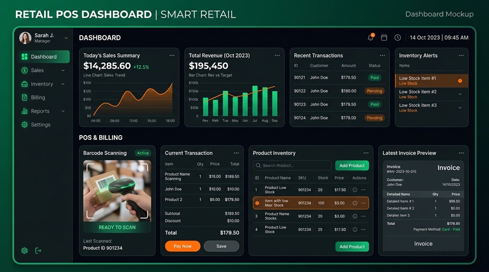 Retail Billing POS Dashboard